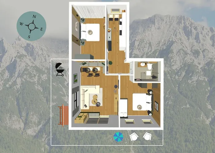 Die Karwendelsuite - 5 Sterne Fewo Mit Bestem Bergblick, Zentrumsnah & Ruhig Gelegen, Familienfreundlich